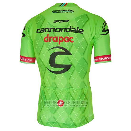 2016 Fahrradbekleidung Cannondale Drapac Grun und Shwarz Trikot Kurzarm und Tragerhose